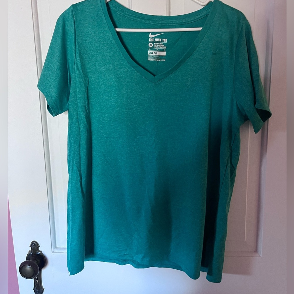 Nike Women's Green V-Neck Tee